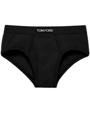 Tom Ford Bragas Con Parche Del Logo - Negro