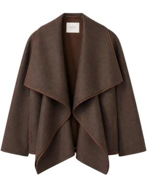 RETORI Manteau En Laine À Carreaux Et Col Châle - Marron