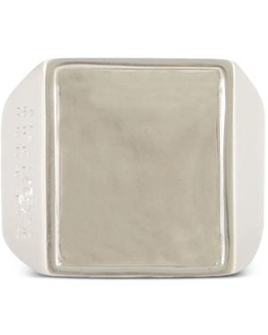 MM6 by Maison Margiela Engraved Signet Ring - White