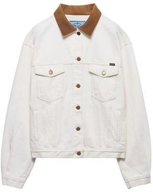 Prada Old Denim Blouson Jacket - White