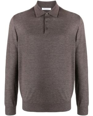 Cruciani Polo A Maniche Lunghe - Grigio