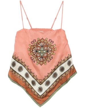 ALÉMAIS Contina Scarf Print Top - Pink