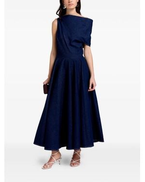 Marques'Almeida One-Shoulder A-Line Midi Dress - Blue