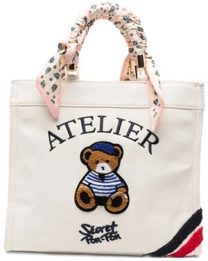 Secret Pon-pon Saint Tropez Teddy-Patch Shoulder Bag - White