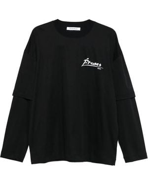 Etudes Studio Double-Sleeves Cotton T-Shirt - Black
