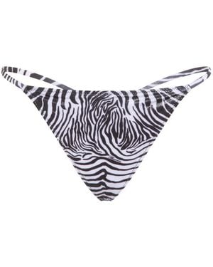 Blumarine Animal-Print Bikini Buttom - White