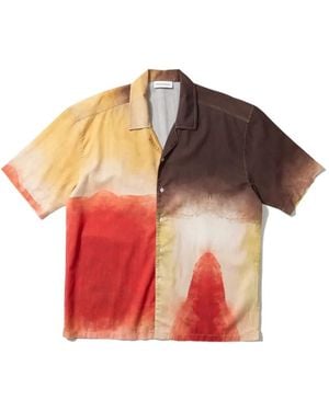Edmmond Studios Watercolour-Print Short-Sleeve Shirt - Red