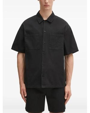 Represent Embroidered-Logo Shirt - Black