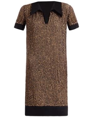 Gemy Maalouf Studded T-Shirt Mini Dress - Brown