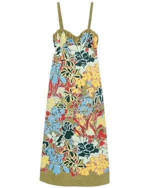 ALÉMAIS Solstice Floral-Print Midi Dress - White