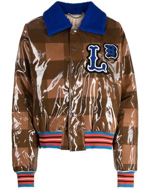 Charles Jeffrey Checked Varsity Bomber Jacket - Brown