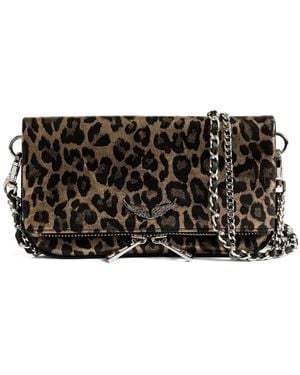 Zadig & Voltaire Leopard Print Chain Satchel - Black