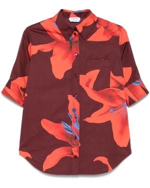 McQueen Floral-Print Shirt - Red