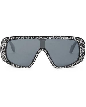 Pinko Crystal-Embellished Geometric Sunglasses - Grey