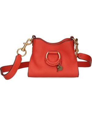 See By Chloé Mini Joan Braided-Ring Leather Cross Body Bag - Red