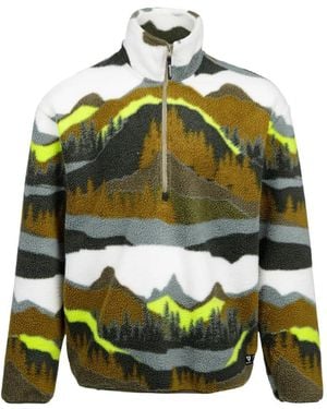 Brunotti Reggio Mountain-Print Fleece Sweater - Green