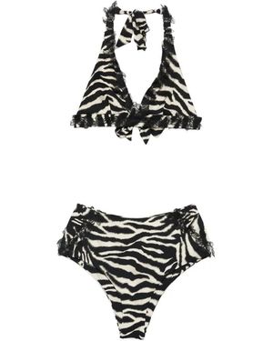 Ermanno Scervino Bikini Con Motivo De Cebra - Blanco