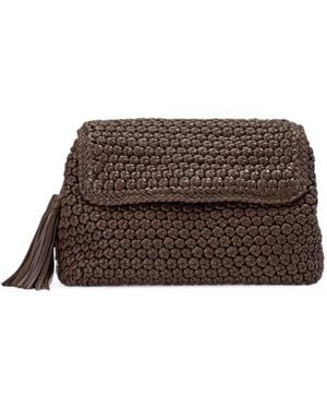 Lottusse Bolso De Hombro Noodbag De Piel Tejido - Marrón