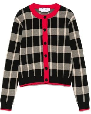 MSGM Checked Cardigan - Black