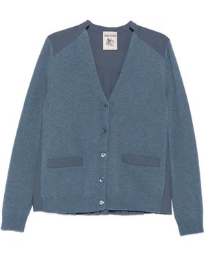 Semicouture Pleated-Back Cardigan - Blue