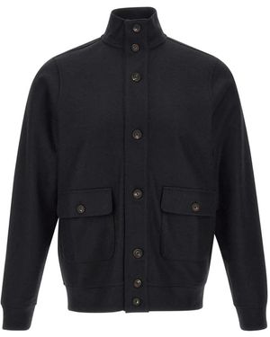 FILIPPO DE LAURENTIIS Buttoned Flap-Pocket Shirt Jacket - Blue