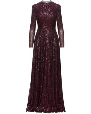 Nissa Sequin-Embellished Maxi Dress - Purple