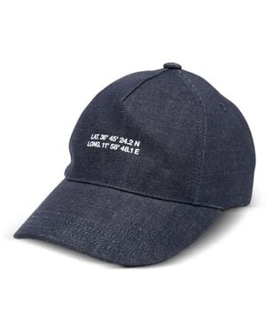 A.P.C. Contrast-Logo Baseball Cap - Blue
