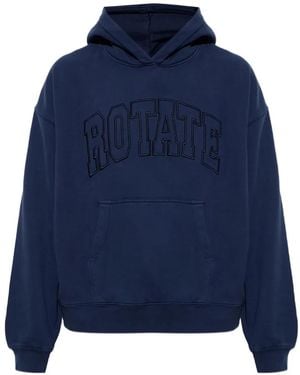 ROTATE BIRGER CHRISTENSEN Logo-Embroidered Hoodie - Blue