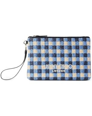 Jimmy Choo Zipped Flat Pouch - Blue
