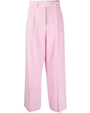 Alysi Pressed-Crease Flared Trousers - Pink