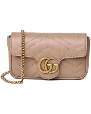 Gucci Chevron-quilted flap shoulder bag - Neutro