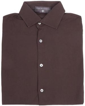 FILIPPO DE LAURENTIIS Button-Down Cotton Shirt - Brown