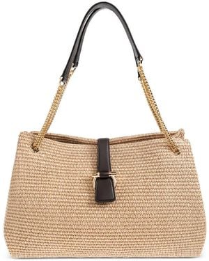 Ferragamo Gancini Woven Tote Bag - Natural