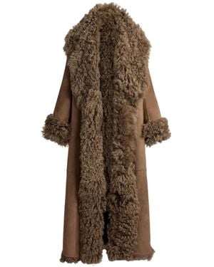 Ralph Lauren Manteau En Peau Lainée À Design Réversible - Brown