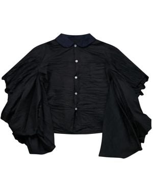 Comme des Garçons Chemise Froncée À Col Claudine - Black