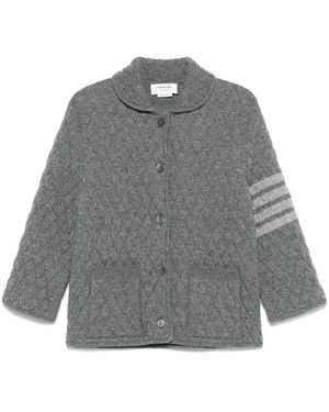 Thom Browne Veste Matelassée À Bandes Signature - Gris