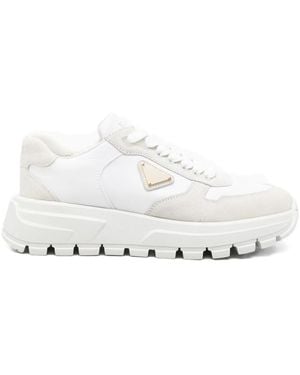 Prada Sneakers Mit Logo-Schild - Weiß