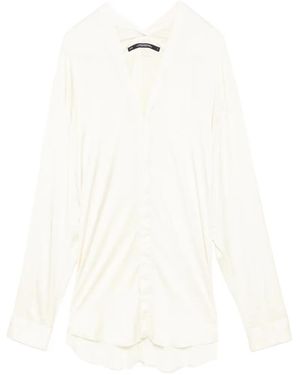 Julius Camisa Con Abertura En El Cuello - Blanco