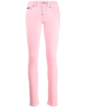 Philipp Plein Mid-Rise Skinny Jeans - Pink