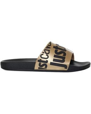 Just Cavalli Sandali Slides Con Stampa - Metallizzato