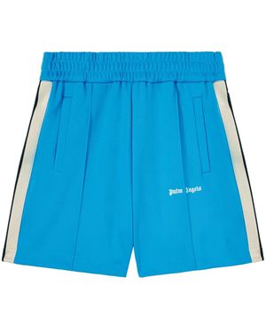 Palm Angels Pantalones cortos de chándal con logo - Azul