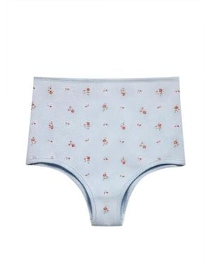 Prada Bragas Con Estampado Floral - Azul