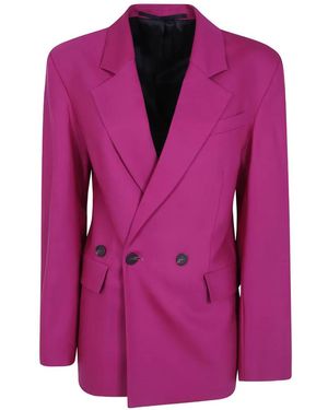 Eudon Choi Double-Breasted Wool Blazer - Pink