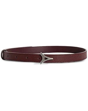Manière De Voir Leonie Eiffel Slim Leather Belt - White