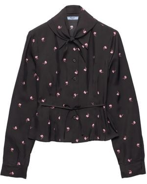 Prada Washed Silk Shirt - Black