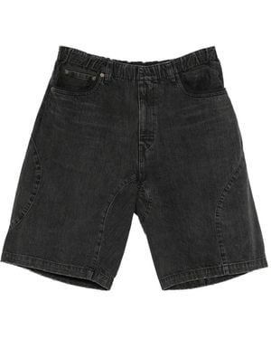 Undercover Panelled Denim Shorts - Black