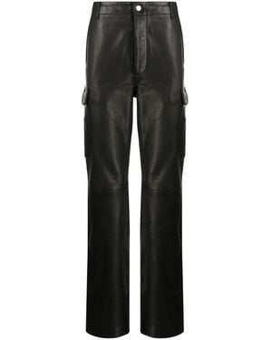 Amiri Logo-Plaque Polished-Finish Pants - Black