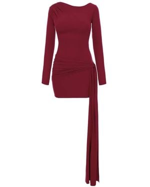 Axel 113 Tina Knot Long-Sleeve Mini Dress - Red
