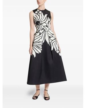 Elie Saab Floral-Print Midi Dress - White