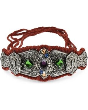 DSquared² Dreamcatcher Crystal-Embellished Belt - Brown
